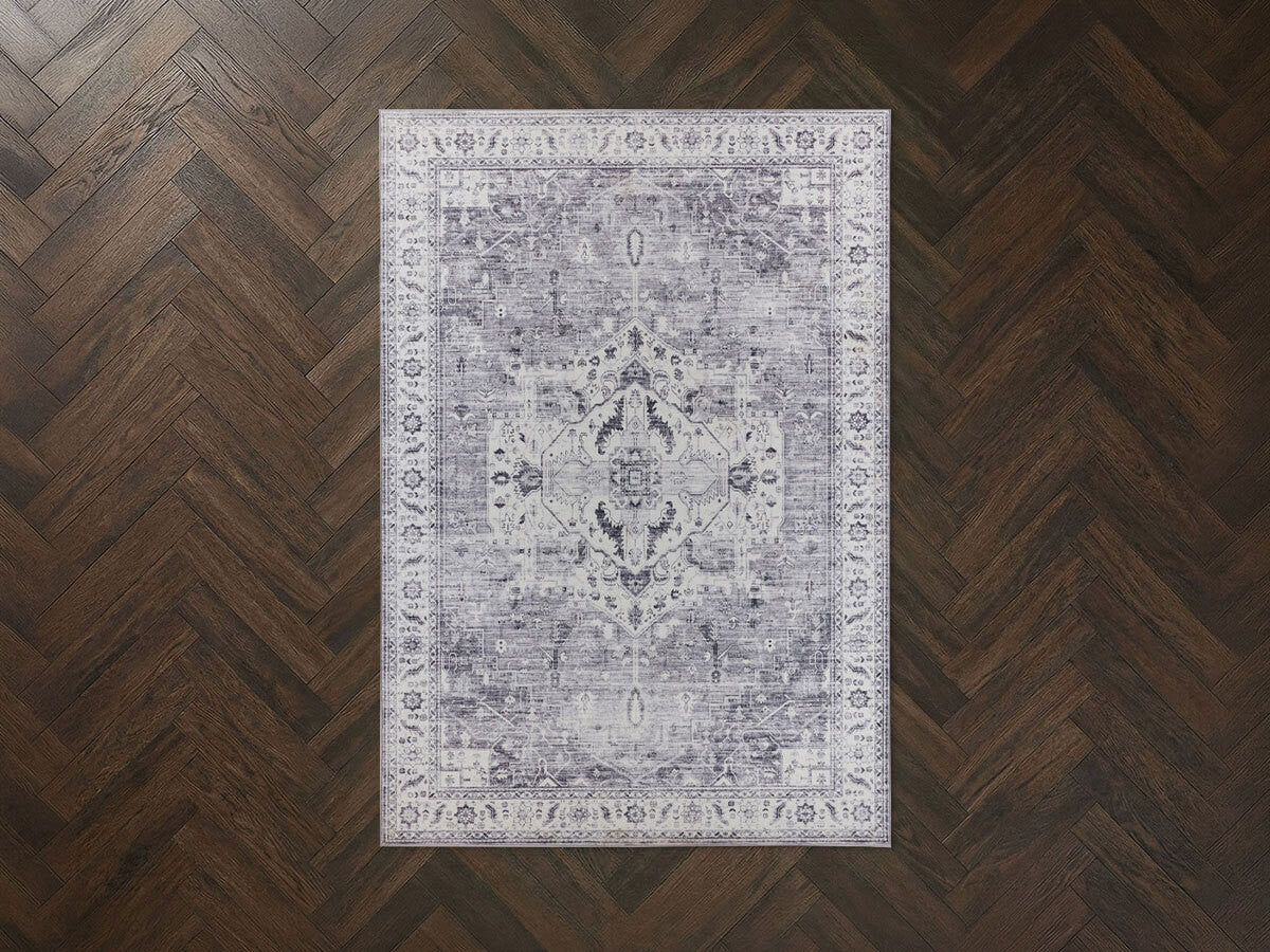 Tapis lavable à poils ras JAHAN vintage - Image 3