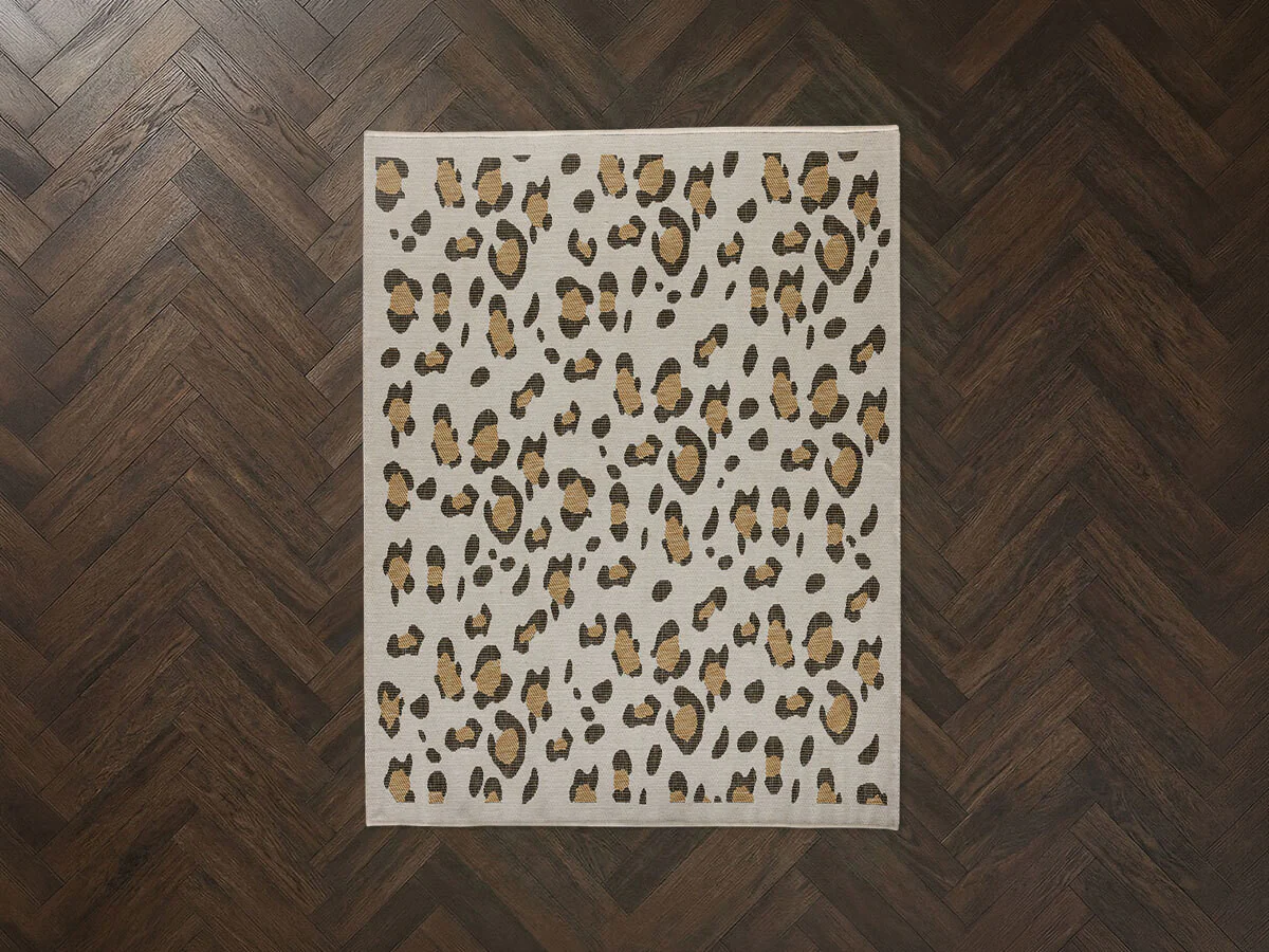 Tapis tissé FAUVE motif léopard - Image 2