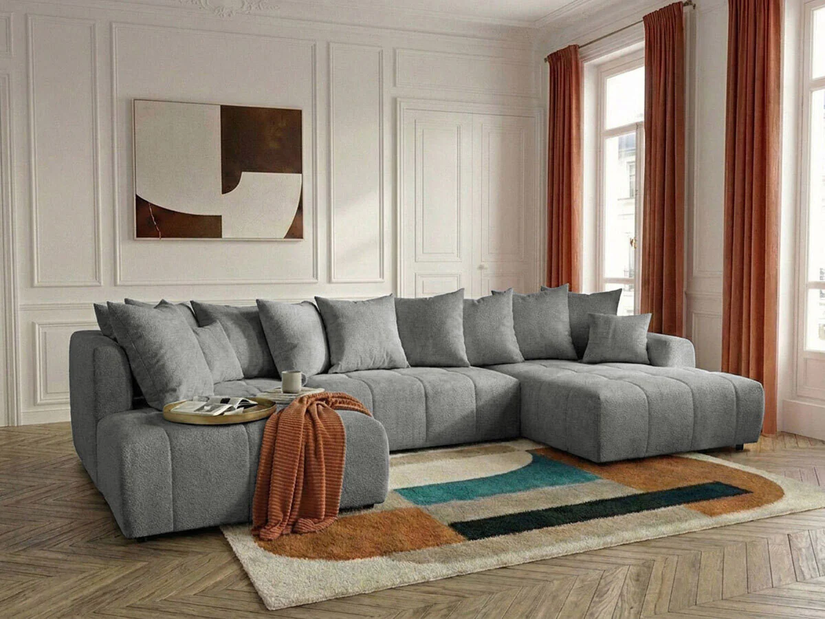 Canapé panoramique convertible ROXELANE tissu chiné - Image 11