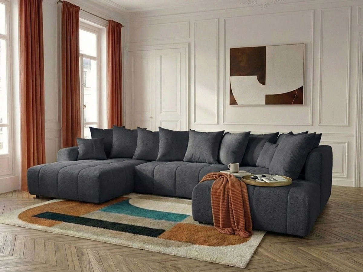 Canapé panoramique convertible ROXELANE tissu chiné - Image 14