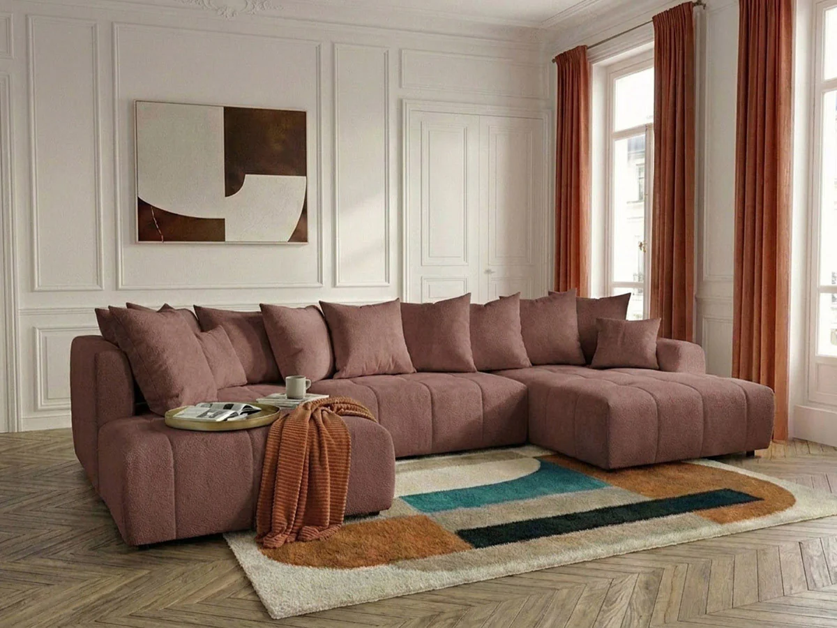 Canapé panoramique convertible ROXELANE tissu chiné - Image 15