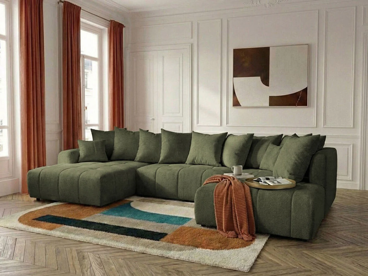 Canapé panoramique convertible ROXELANE tissu chiné - Image 6