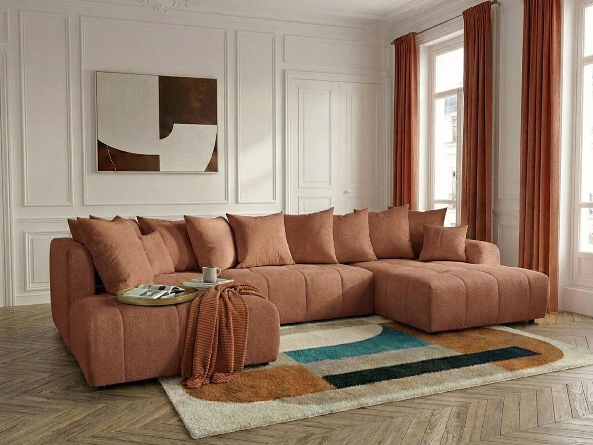 Canapé panoramique convertible ROXELANE tissu chiné - Image 7