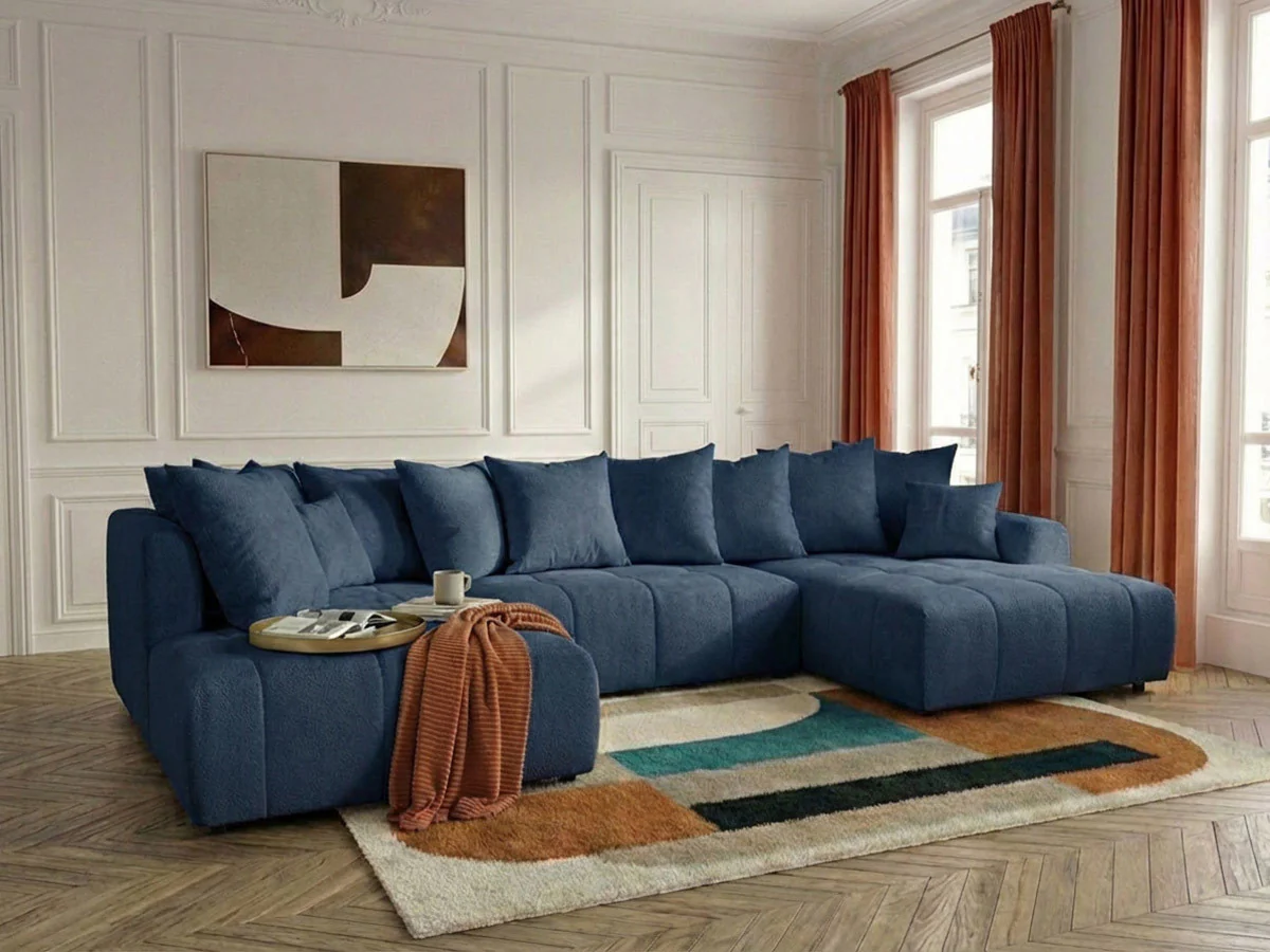 Canapé panoramique convertible ROXELANE tissu chiné - Image 9