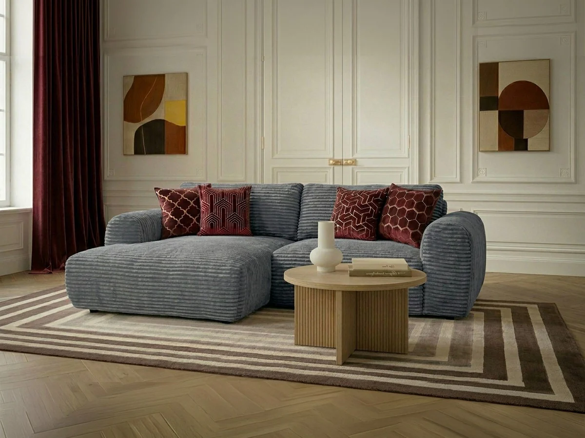 Canapé d'angle compact convertible coffre LUCIEN gros côtelé doux - Image 28