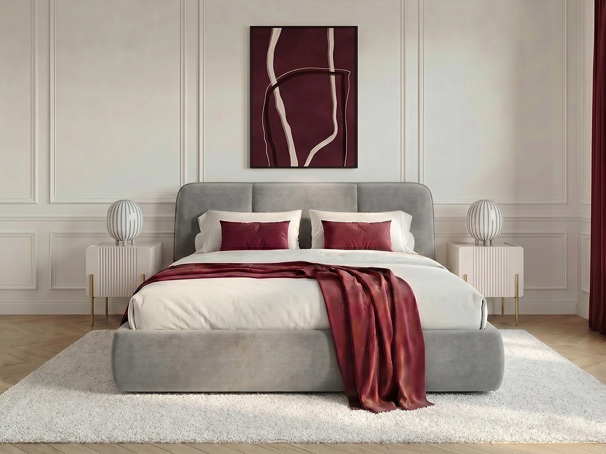 Lit coffre MOONA velours lisse - Image 6