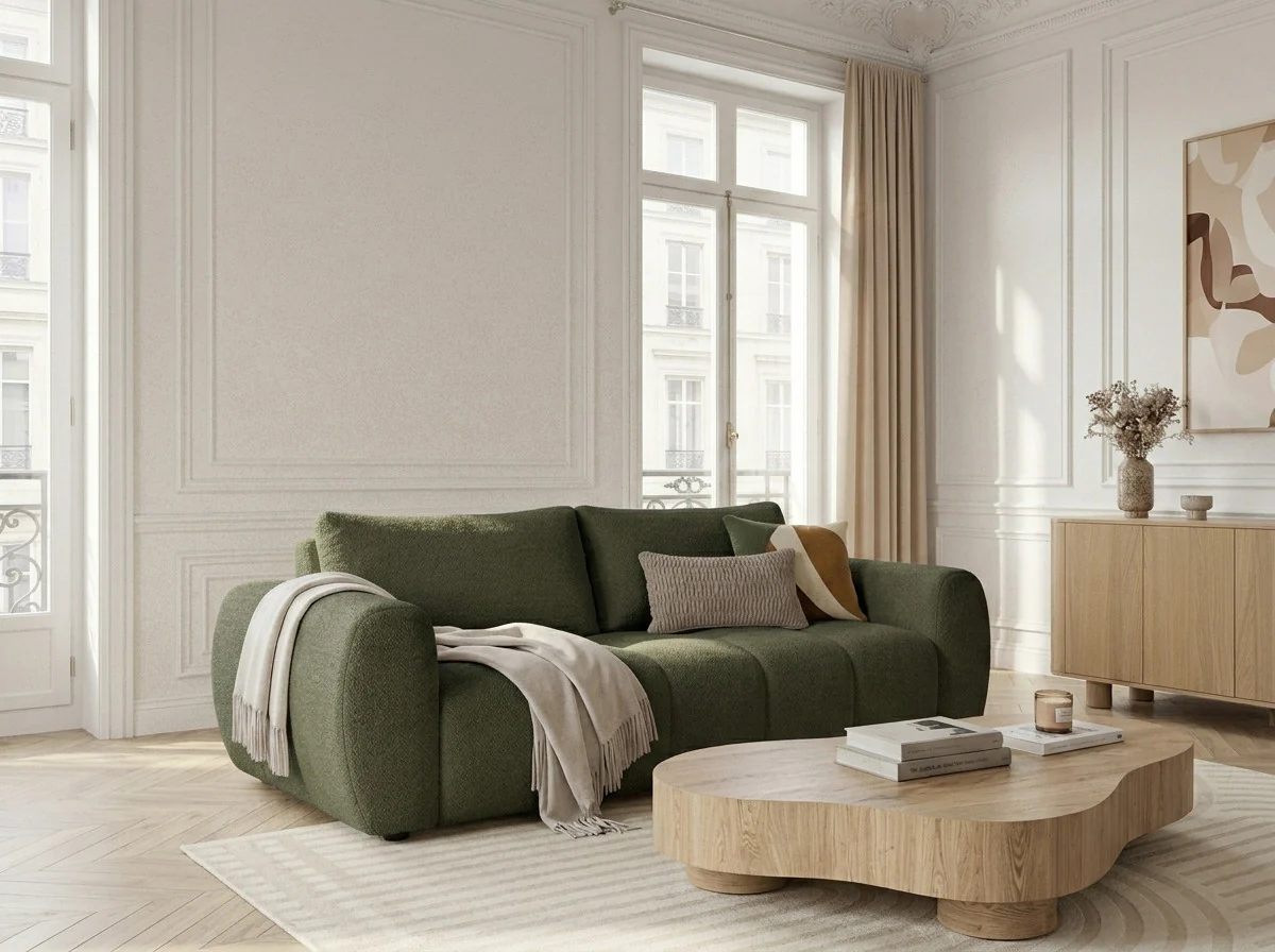 Canapé droit convertible ouverture express 3 places FUJI  tissu lisse - Image 3