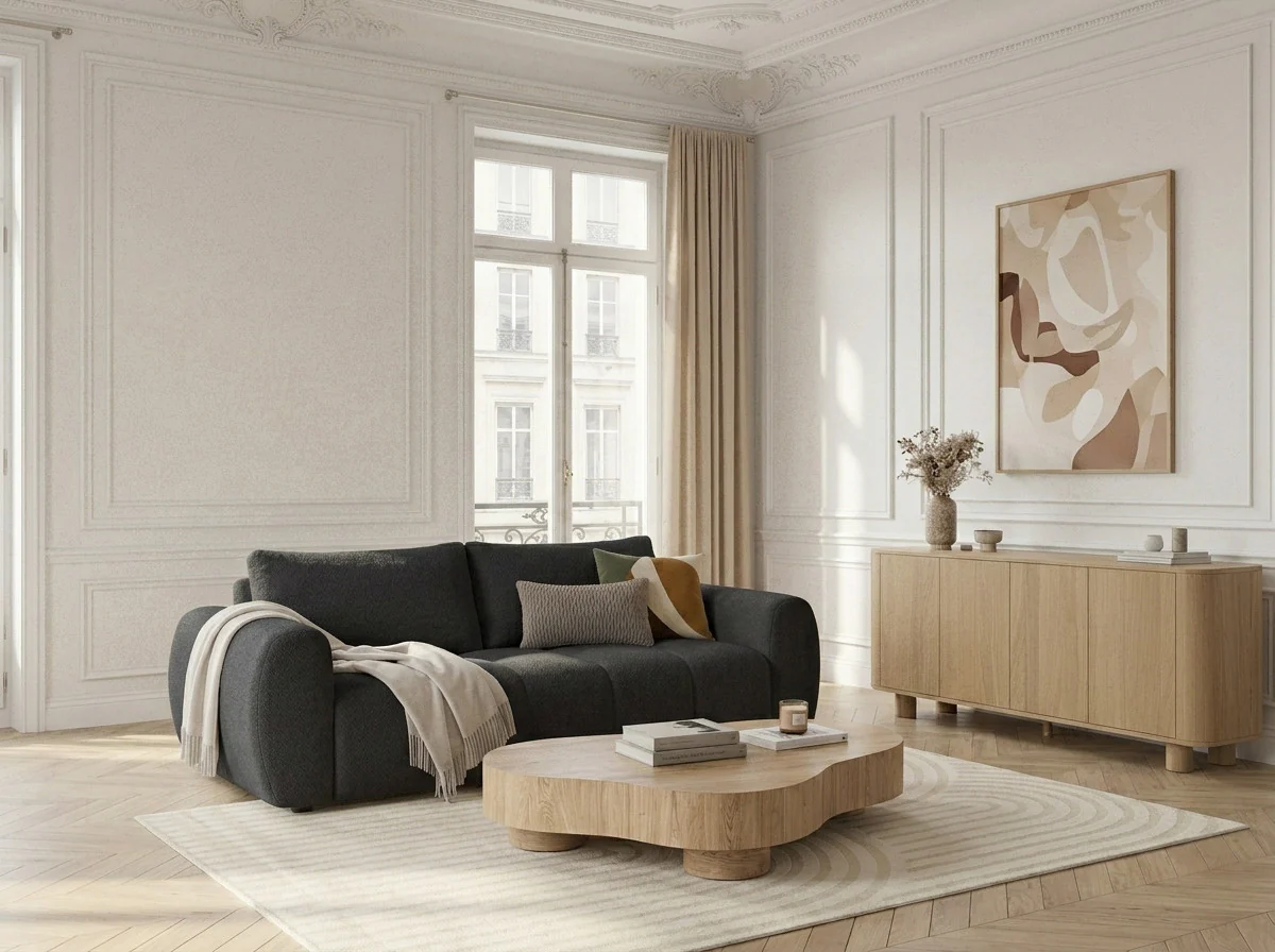 Canapé droit convertible ouverture express 3 places FUJI  tissu lisse - Image 7